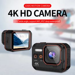 Cameras Fashion F38 Travel Digital Behold Antishake Action Camera 4k 60fps Wifi 2.0 Inch Ips Underwater Screen Waterproof HD Cam Vedio