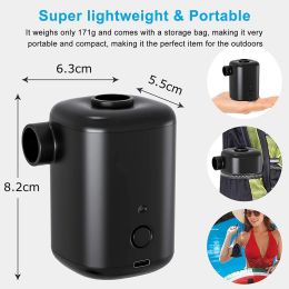 Portable Quick-Fill Rechargeable Air Pump, With 4 Nozzles For Air Mattress/ Swimming Rings/ Pool Floats/ Yoga Ball
