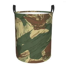 Laundry Bags Rhodesian Brush Stroke Camouflage Basket Collapsible Rhodesia War Army Clothing Hamper Toys Organizer Storage Bins