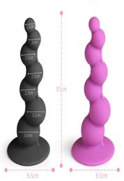 Grape Shape Design Silicone Dildo Penis Gspot Stimulate Anal Plug Dislocation Beads Anus Anal Sex Toys 2 Colours For Adult Men Wom8412676