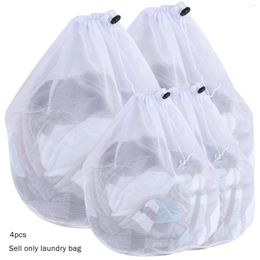 Laundry Bags 4pcs Storage Organizer Washable Durable Heavy Duty White Multi Protection Washing Machine Reusable With Drawstring