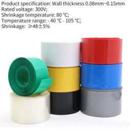 18650 Lipo Battery PVC Heat Shrink Tube Pack Width 17mm ~ 80mm Insulated Film Wrap lithium Case Cable Sleeve 1 Metre