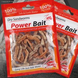 6g-10g/Pack Bait Dry Sandworms Power Bait Dry Worm Bait Fishing Lure Fishing Sandworm Freshwater Sea Earthworm