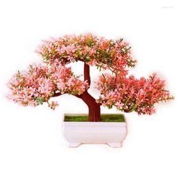 Decorative Flowers Artificial Plants Bonsai Small Tree Pot Fake Plant Potted Ornaments For Home Festival Year Decoration Accessories