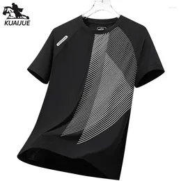Men's T Shirts T-shirt Men Size L-4XL 5XL Summer Ice Silk Mens Short Sleeve Quick Dry Printing Youth Casual Breathable Top 8288