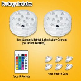 Bath Tub Lights Wireless, Battery Operated Waterproof Glow Light for Bathroom Bathtub Light Shower Spa Light