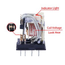 New Type Frosting Micro Mini Relay HH53P MY3NJ 11Pin AC12V/AC24V/AC110V/AC220V Coil General Purpose Intermediate Electromagnetic