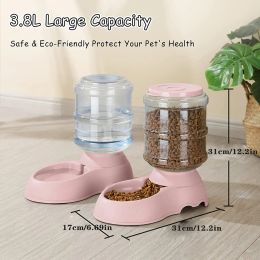 Automatic Pet Feeder and Water Dispenser with Large Capacity - Cat and Dog Food and Water Bowl Set.Large Capacity Automatic Pet Feeder and Water Dispenser