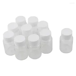 Storage Bottles 100Pcs Refillable 15Ml Plastic PET Clear Empty Seal Container With Screw Cap Durable Easy To Use White