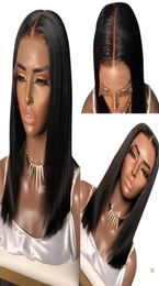 13x6 Straight Lace Front Human Hair Wigs For Black Women Short Bob Wig Brazilian Remy Hair Pre Plucked Baby Hair Middle Ratio2172483