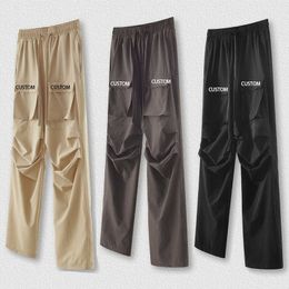 Mens Baggy Nylon Parachute Pants Manufacturer Snow Straight Trousers Wide Leg Loose Custom Cargo Pantalon Women