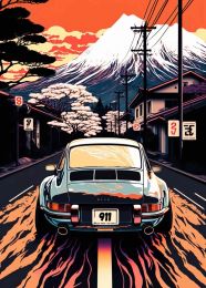 80s Retro Car Japanese Landscape Poster GTR Luxury Cars Canvas Painting HD Print Wall Art Picture Living Room Bedroom Decor