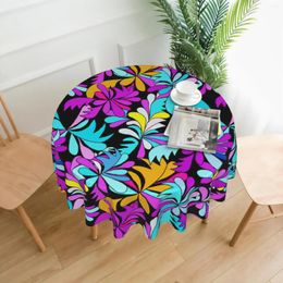 Table Cloth Abstract Graffiti Flowers Round Tablecloth Waterproof Wrinkle Free Decorative Tablecloths Cover For