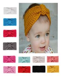 Baby Headbands Bohemia Knitted Hairband Soft Crochet Headwraps Candy Colour Infant Ear Warmer Girls Headdress 12 Colours Optional DW1549576