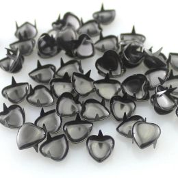 100Pcs Diameter 10mm Heart Shape Studs For Clothing Silver Punk Rock Claws Rivets Leathercrafts Acceossry