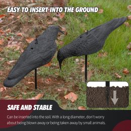 Black Plastic Crow Garden Bird Deter Scarer Scarecrow Mice Pest Control Deterrent Repeller Decor For Bird Control Hunting Decoys