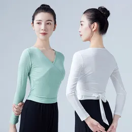 Stage Wear 1pcs/lot Girls Ballet Long Sleeve Dance Pullover Blouse Adult Female Base Training Clothes Shirt