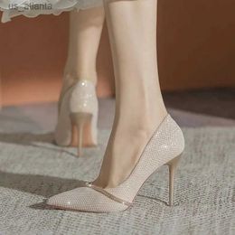 Sandals Womens Shoes Heel 2023 Trend New Spring Summer Pointy Wedding High-heeled Shoe Sexy Chic and Elegant Stiletto Pumps H240409