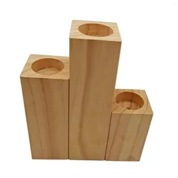 Candle Holders Wooden Crafts Gift Base Sturdy Practical For Table Bedroom Home Birthday Party Decoration