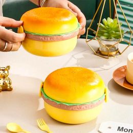 Dinnerware 1pc Cute Hamburger Shaped Plastic Lunch Box - Portable Container For Healthy Meals On The Go