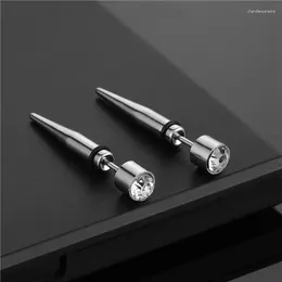 Stud Earrings Fashion Men Stainless Steel Personality Taper Shape Design For Jewelry