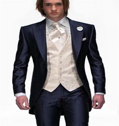 latest coat pant designs Mens Wedding Suits Navy Blue Groom Tuxedos Wedding Tuxedos Groomsmen Suit 3 Piece Men Suit Terno9156074