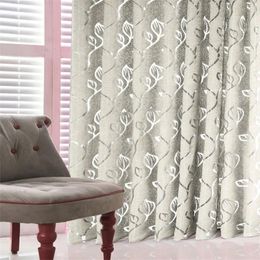 Curtain 1 PCS Jacquard Leaf Designer Polyester Fiber Window Screen Floor For Kitchen Bedroom Home Decoration