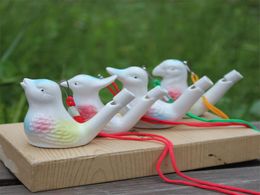 Creative Water Bird Whistle Clay Birds Ceramic Glazed Song Chirps Bathtime Kids Toys Gift Christmas Party Favour 2181 V27160418