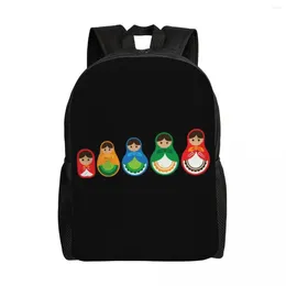 Backpack Matryoshka Doll Russia Group Souvenir Gift Idea College School Student Bookbag Fits 15 Inch Laptop Russian Folk Art Bag