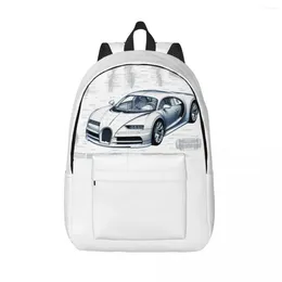 Backpack Sports Car Canvas Backpacks Sketch Style Drawings Fashion Bag Primary School Big Bags