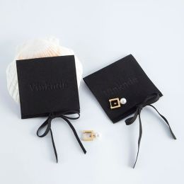 50 Custom Logo Bag Microfiber Velvet Jewellery Organiser Gift Bags For Rings Earrings Tarot Packaging Storage Pouch Wedding Favours