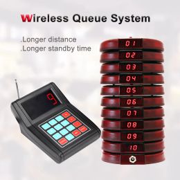 Chargers Wireless Coaster Paging Queueing System With 1 Keyboard Transmiktter 10 Pagers Receiver 1 Charger For Fast Food Restaurant