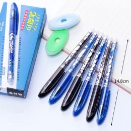 12Pcs/Set Erasable Gel Pens Black Blue Refill Rod 0.5mm Ballpoint Pen Washable Handle School Office Writing Supplies Stationery