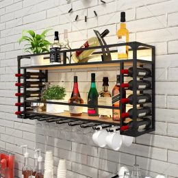 Hanging Commercial Wine Cabinets Cocktail Storage Buffet Liquor Wine Cabinets Bottle Modern Stojak Na Wino Kitchen Furniture