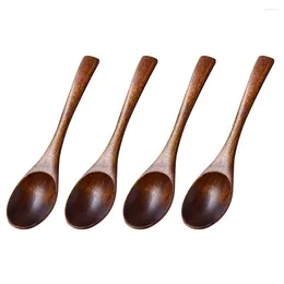 Spoons 4 PCS Wood Soup Kids Cutlery Serving Children's Tangled Wooden Tableware