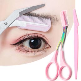 Eyebrow Trimming Knife Safe Anti-scratch Scissors Eyebrow Shaving Tool for Men and Women Beginner Beauty Tool Set Eyebrow Razor