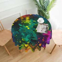 Table Cloth Abstract Splatter Round Tablecloth Galaxy Art Print Protector Fashion Kitchen Dining Room Design Cover