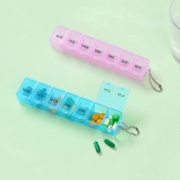 1pcs 5 Colours 7 Days Pill Medicine Box Weekly Tablet Holder Storage Organiser Container Medicine Storage Independent Lattice