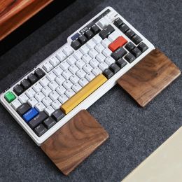 Accessories Solid Wooden Hand Wrist Rest Pad For 65% 75% Alice Layout Split Mechanical Keyboard Natural Material Walnut Beech Palm Rest Pad