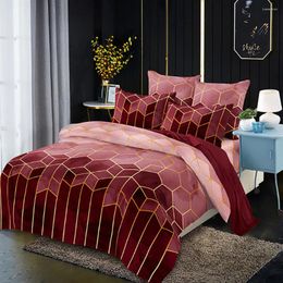 Bedding Sets Premium Luxury Soft Quilt Cover Gold Plated Line Geometric Elements Ronnie Set (No Sheet)