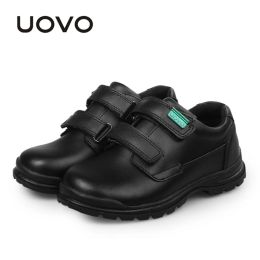 Sneakers Genuine Leather Dress Footwear Children UOVO Kids Boys Shoes School Black Color Size 3037