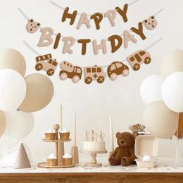 Party Decoration HAPPY BIRTHDAY Car Bear Flag Arrangement