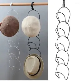 Hooks Hat Rack Holder 5 Rings Organiser (Door Include) Over Door/Wall/Clothes Rod Hanger Storage Towel