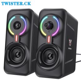 Speakers New LED Subwoofer Desktop Computer PC Laptop Gaming Wired Speakers BluetoothCompatible Stereo Subwoofer 3.5mm Jack Accessory