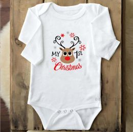 Jumpsuits My First Christmas Letter Print Romper Jumpsuit Infant Born Baby Girls Boys Long Sleeve Outfit Clothes5860611