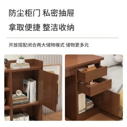 Solid wood desk, bookshelf, integrated table, home student, learning Xi, writing, office, bedroom, computer desk