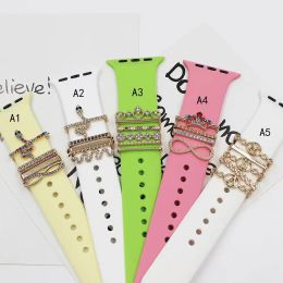 For Apple Watch Band Decorative Ring Creative Metal Diamond Butterfly Brooch Watch Band Ornament Wristbelt Charms Accessories