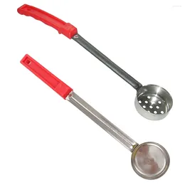 Spoons 2 Pcs Pizza Sauce Spoon Kitchen Serving Ladle Portion Perforation Scoop Stainless Steel