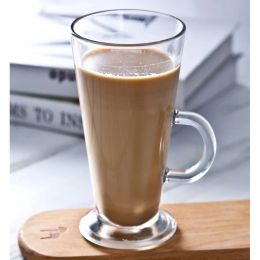 Coffee cup 250ml-285ml Irish coffee latte glass Juice smoothie cup Milk tea cup Inclined with handle Single transparent glass
