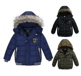 Duck Down Jacket Kids Boy Winter Snowsuit Long Sleeve Thick Fur Collar Hooded Boys Clothing Outerwear Coats6985450